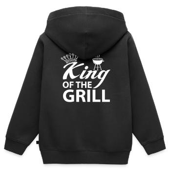 König King Grillen Grill Griller Grillmeister - Kinder Premium Organic Zip Hoodie - Schwarz - Hinten - AI Model Kid Male (0cm)