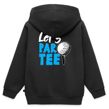 LETS PAR TEE Golf golf golf fête d’humour - Sweat Premium à capuche zippé enfant bio - noir - Dos - AI Model Kid Male (0cm)