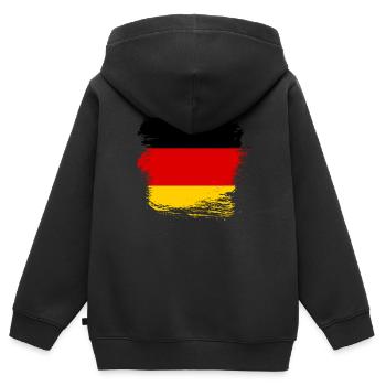Deutschlandflagge Deutschland Flagge - Kinder Premium Organic Zip Hoodie - Schwarz - Hinten - AI Model Kid Male (0cm)