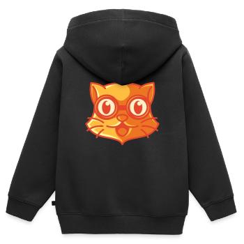Nerd Katze, geschenk brille geek brillenschlange - Kinder Premium Organic Zip Hoodie - Schwarz - Hinten - AI Model Kid Male (0cm)