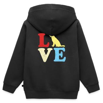 German Shepherd - Kids Premium Organic Zip-up Hoodie - black - Back - AI Model Kid Male (0cm)