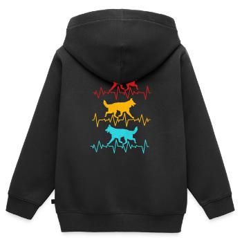 German Shepherd - Kids Premium Organic Zip-up Hoodie - black - Back - AI Model Kid Male (0cm)