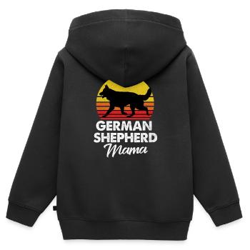 German Shepherd - Kids Premium Organic Zip-up Hoodie - black - Back - AI Model Kid Male (0cm)