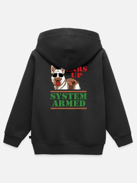 German Shepherd - Kids Premium Organic Zip-up Hoodie - black