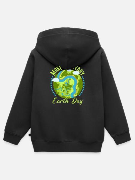 Maak onze aarde weer groen - Kinder Premium zip hoodie biologisch - zwart