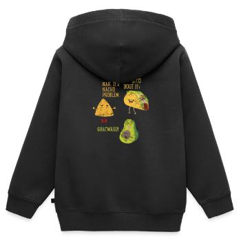 Tacos - Kinder Premium Organic Zip Hoodie - Schwarz - Hinten - AI Model Kid Male (0cm)