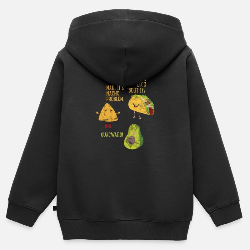 tacos - Sweat Premium à capuche zippé enfant bio - noir