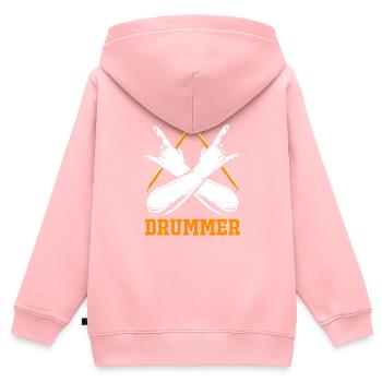Drummer Drummer Music Instrument Drum Band - Kids Premium Organic Zip-up Hoodie - rose - Back - AI Model Kid Female (0cm)