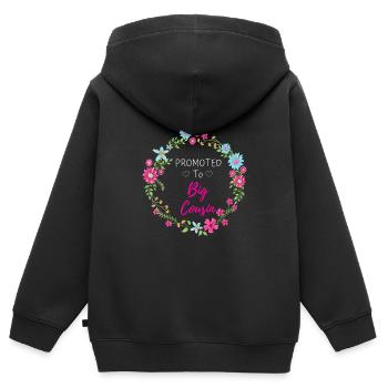 Großer Cousin Cousine Cousinchen Familie Verwandt - Kinder Premium Organic Zip Hoodie - Schwarz - Hinten - AI Model Kid Male (0cm)