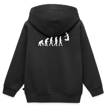 Basketball Evolution - Kinder Premium Organic Zip Hoodie - Schwarz - Hinten - AI Model Kid Male (0cm)