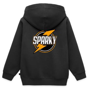 Électriciens - Sweat Premium à capuche zippé enfant bio - noir - Dos - AI Model Kid Male (0cm)