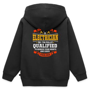 Électricien Électrotechnique Électronique Volt Watt - Sweat Premium à capuche zippé enfant bio - noir - Dos - AI Model Kid Male (0cm)
