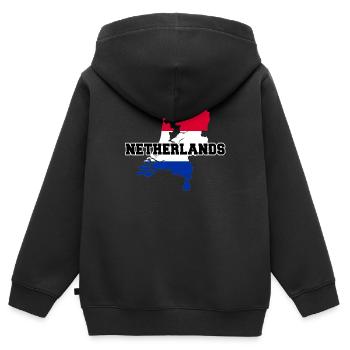 Pays-Bas Pays-Bas Pays-Bas - Sweat Premium à capuche zippé enfant bio - noir - Dos - AI Model Kid Male (0cm)