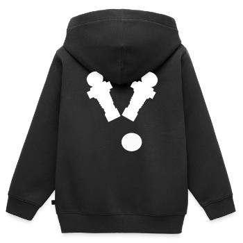 Tischkicker Kicker Tischfussball Kickern - Kinder Premium Organic Zip Hoodie - Schwarz - Hinten - AI Model Kid Male (0cm)