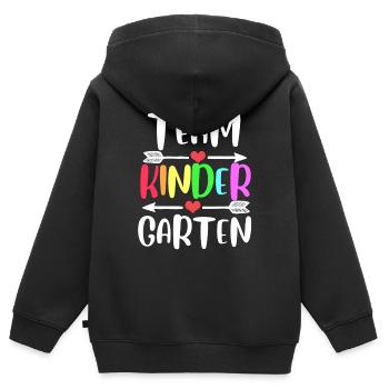 Kindergarten Team - Kinder Premium Organic Zip Hoodie - Schwarz - Hinten - AI Model Kid Male (0cm)