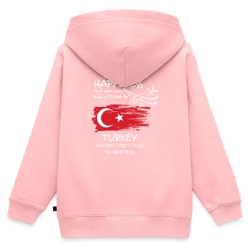 Turkey Türkei - Kinder Premium Organic Zip Hoodie - Rosa - Hinten - AI Model Kid Female (0cm)