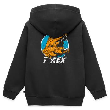 T-Rex Tyrannosaurus Rex - Sweat Premium à capuche zippé enfant bio - noir - Dos - AI Model Kid Male (0cm)