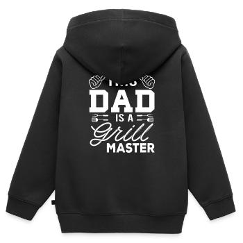Dad Grillmaster Griller BBQ Papa BBQ Cutlery - Kids Premium Organic Zip-up Hoodie - black - Back - AI Model Kid Male (0cm)