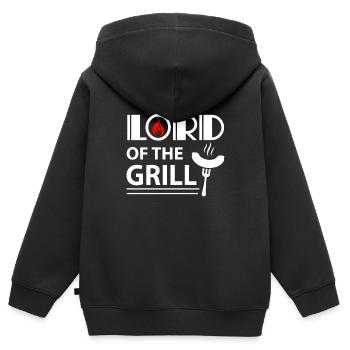 Seigneur du Grill Grill Master Barbecue Grill - Sweat Premium à capuche zippé enfant bio - noir - Dos - AI Model Kid Male (0cm)