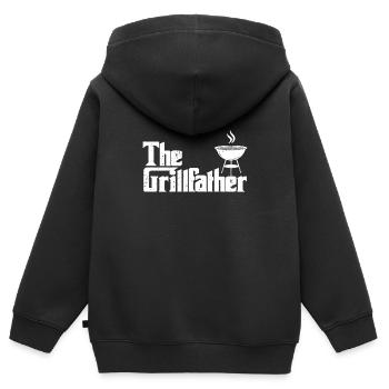 Grillade Father Griller Grill Chef Grillmeister Grill - Sweat Premium à capuche zippé enfant bio - noir - Dos - AI Model Kid Male (0cm)