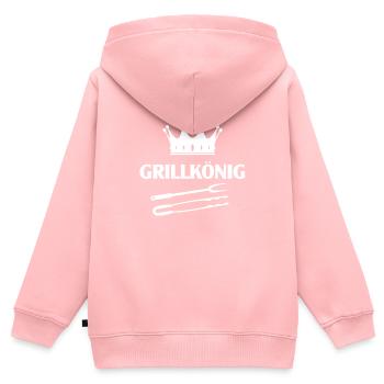 Grillkönig Grillen Grillmeister Krone Grillbesteck - Kinder Premium Organic Zip Hoodie - Rosa - Hinten - AI Model Kid Female (0cm)