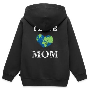 Mutter Erde - Kinder Premium Organic Zip Hoodie - Schwarz - Hinten - AI Model Kid Male (0cm)