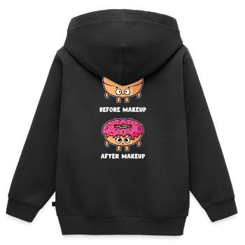 Make-up donut clipart - Kids Premium Organic Zip-up Hoodie - black - Back - AI Model Kid Male (0cm)