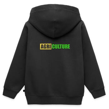 Farm - Kinder Premium Organic Zip Hoodie - Schwarz - Hinten - AI Model Kid Male (0cm)