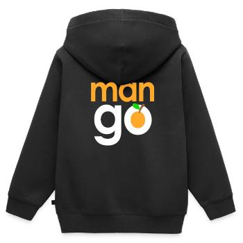 Man go Mango fruit - Mann geht zur Mango-Frucht - Kinder Premium Organic Zip Hoodie - Schwarz - Hinten - AI Model Kid Male (0cm)