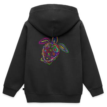 Schildkröte Tierliebhaber - Kinder Premium Organic Zip Hoodie - Schwarz - Hinten - AI Model Kid Male (0cm)