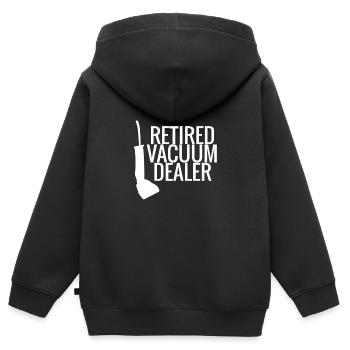 Retired Vacuum Cleaner Representative - Kids Premium Organic Zip-up Hoodie - black - Back - AI Model Kid Male (0cm)