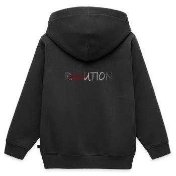 Amour de la révolution - Sweat Premium à capuche zippé enfant bio - noir - Dos - AI Model Kid Male (0cm)