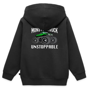 Monstertruck - Kinder Premium Organic Zip Hoodie - Schwarz - Hinten - AI Model Kid Male (0cm)