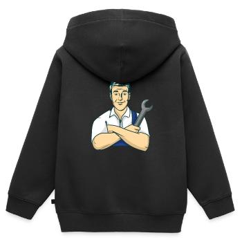 Mechanic mechanic - Kids Premium Organic Zip-up Hoodie - black - Back - AI Model Kid Male (0cm)
