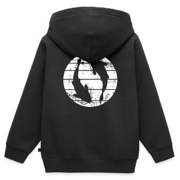 Karpfen - Kinder Premium Organic Zip Hoodie - Schwarz - Hinten - AI Model Kid Male (0cm)