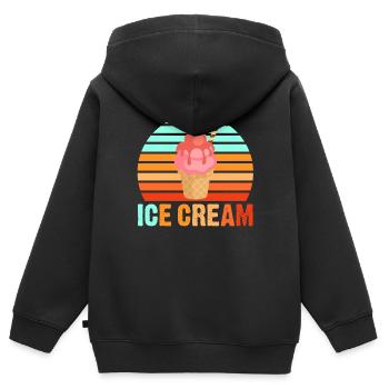 Glace glace - Sweat Premium à capuche zippé enfant bio - noir - Dos - AI Model Kid Male (0cm)