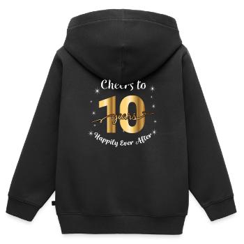 10th wedding anniversary 10 years Married gift - Kids Premium Organic Zip-up Hoodie - black - Back - AI Model Kid Male (0cm)