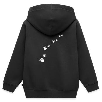 Voleur de raton laveur - Sweat Premium à capuche zippé enfant bio - noir - Dos - AI Model Kid Male (0cm)