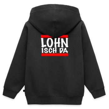 Lohn isch da Arbeitsamt Job Arbeitslosigkeit - Kinder Premium Organic Zip Hoodie - Schwarz - Hinten - AI Model Kid Male (0cm)