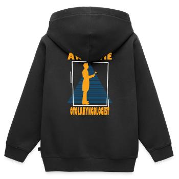 Retro Otolaryngologist Graphic Tee - Kinder Premium Organic Zip Hoodie - Schwarz - Hinten - AI Model Kid Male (0cm)