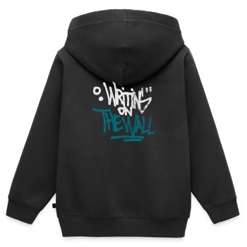 Graffiti - Sweat Premium à capuche zippé enfant bio - noir - Dos - AI Model Kid Male (0cm)