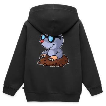 Maulwurf - Kinder Premium Organic Zip Hoodie - Schwarz - Hinten - AI Model Kid Male (0cm)