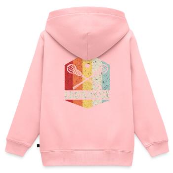 Lacrosse - Kinder Premium Organic Zip Hoodie - Rosa - Hinten - AI Model Kid Female (0cm)