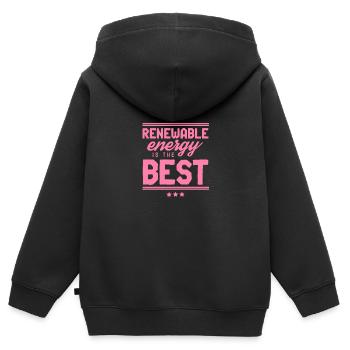 Énergies renouvelables Énergie renouvelable - Sweat Premium à capuche zippé enfant bio - noir - Dos - AI Model Kid Male (0cm)