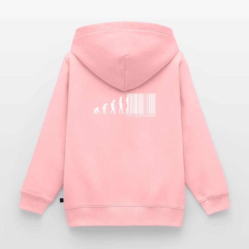 Code à barres Evolution Sweat Premium à capuche zippé enfant bio