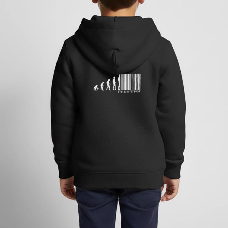 Code à barres Evolution Sweat Premium à capuche zippé enfant bio