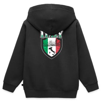 Italien Italiener Italienerin - Kinder Premium Organic Zip Hoodie - Schwarz - Hinten - AI Model Kid Male (0cm)