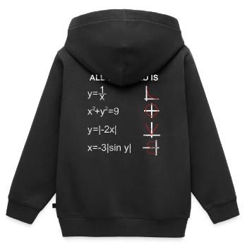 Calcul mathématique - Sweat Premium à capuche zippé enfant bio - noir - Dos - AI Model Kid Male (0cm)