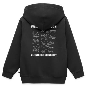Mathematik Geometrie - Kinder Premium Organic Zip Hoodie - Schwarz - Hinten - AI Model Kid Male (0cm)