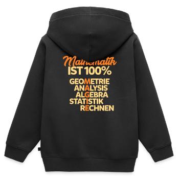 Mathematik - Kinder Premium Organic Zip Hoodie - Schwarz - Hinten - AI Model Kid Male (0cm)